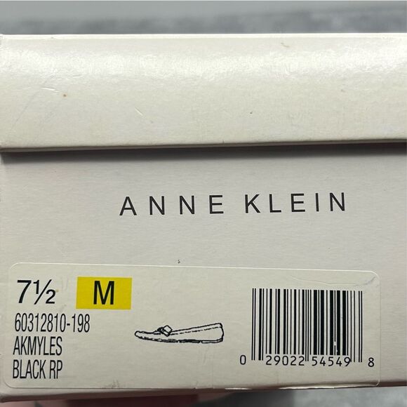 NWB Anne Klein Navy Blue Pebbled Leather Loafer Size 7.5 M Wedge Slip On - Picture 14 of 16